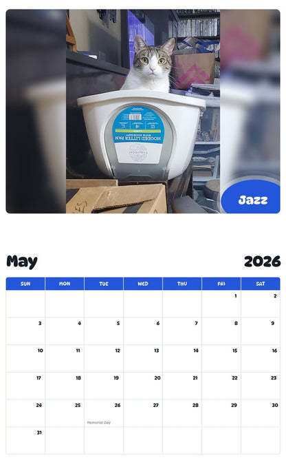 2026 - 2027 Jazz - Pawidols Pet Calendar