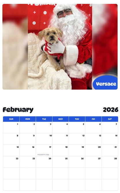 October 2025 - September 2026 Versace - Pawidols Pet Calendar