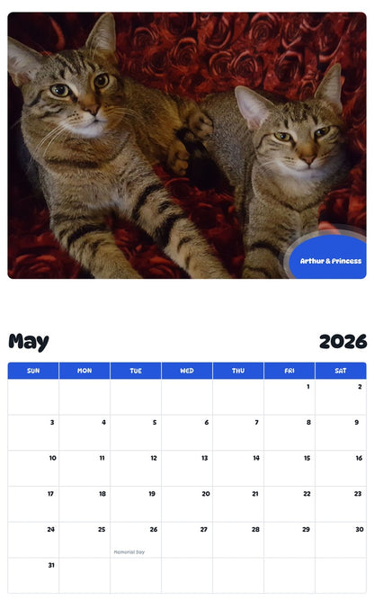 2026 - 2027 Arthur & Princess - Pawidols Pet Calendar