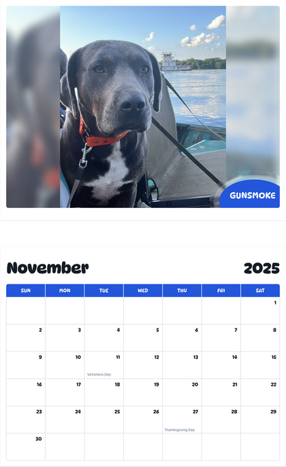 July 2025 - June 2026 Gunsmoke - Pawidols Pet Calendar