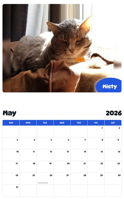 2026 - 2027 Misty - Pawidols Pet Calendar