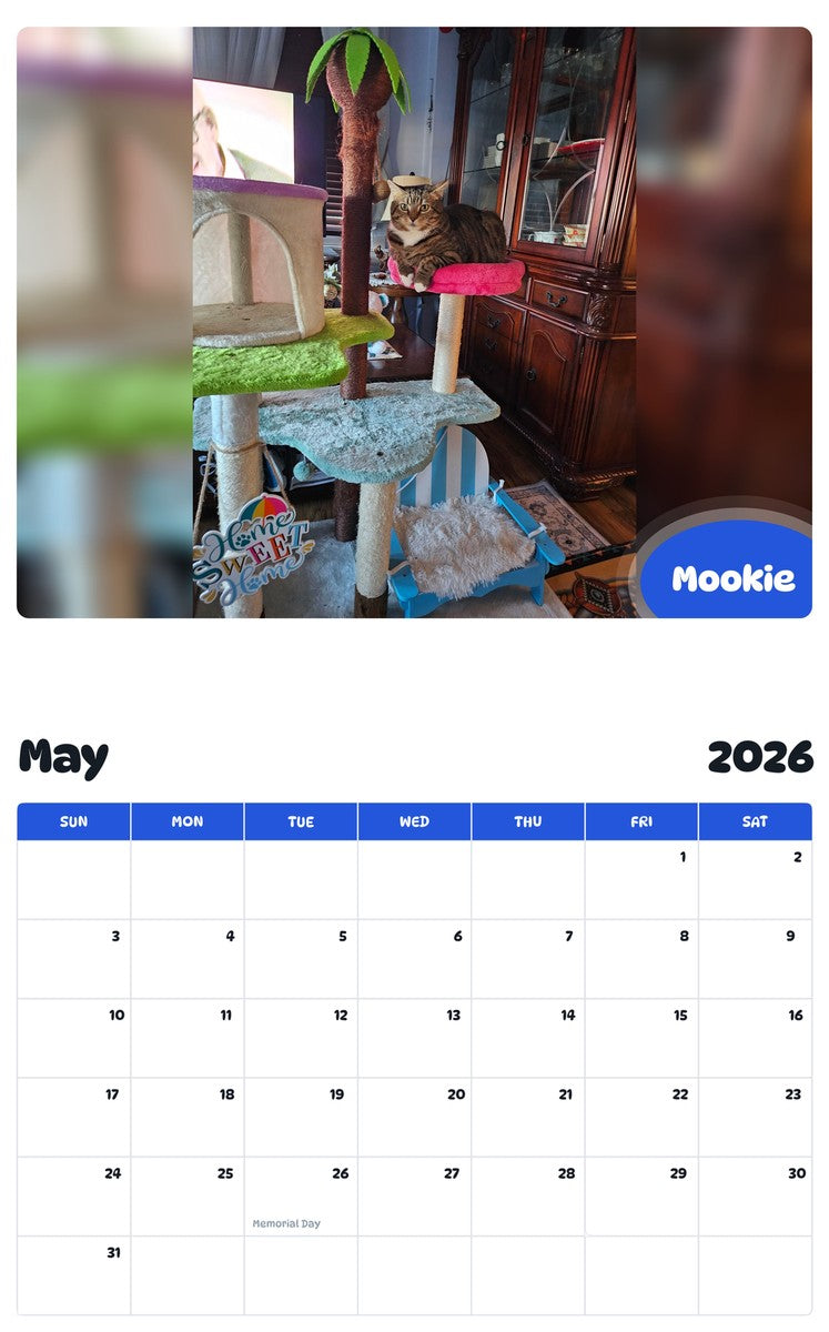2026 - 2027 Mookie - Pawidols Pet Calendar