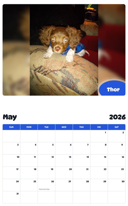 2026 - 2027 Thor - Pawidols Pet Calendar