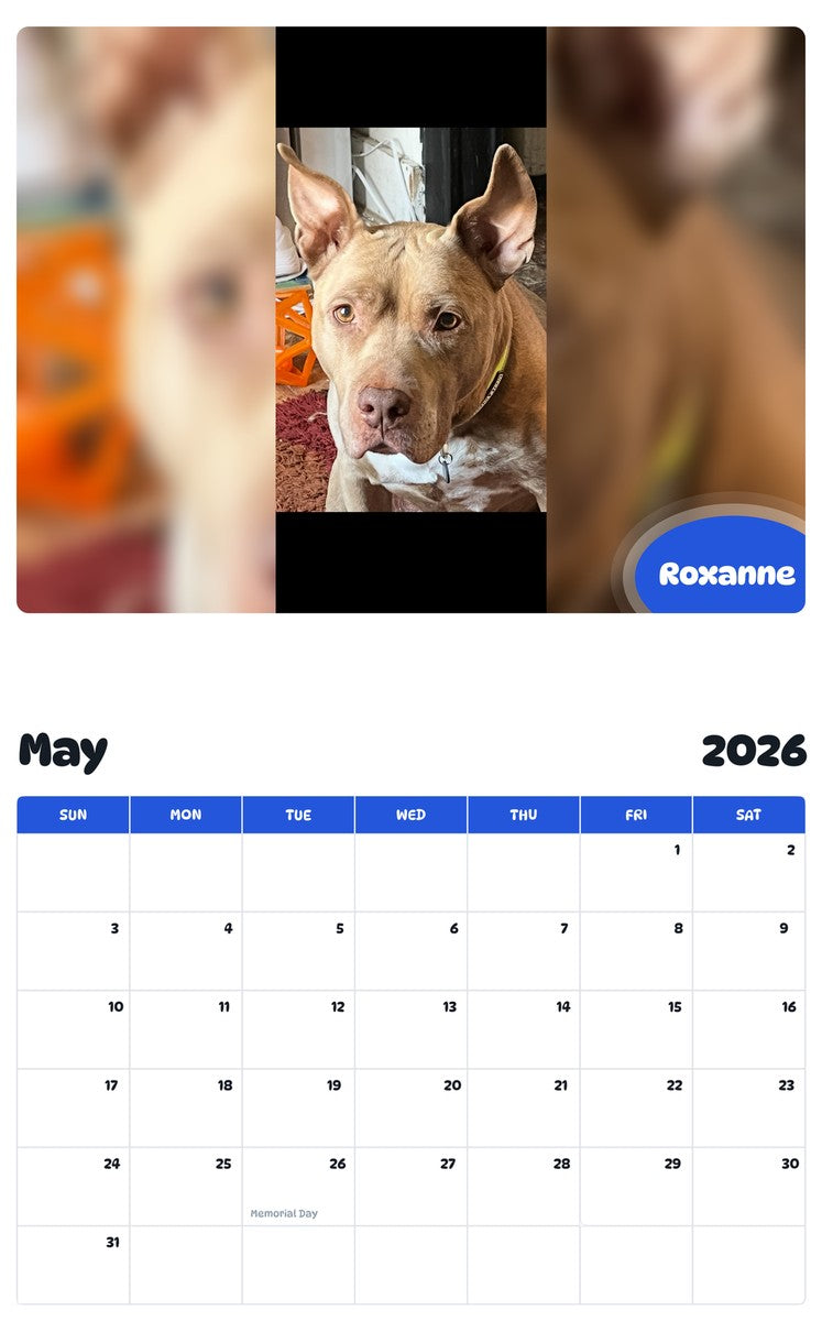 2026 - 2027 Roxanne - Pawidols Pet Calendar