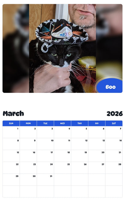 November 2025 - October 2026 Boo - Pawidols Pet Calendar