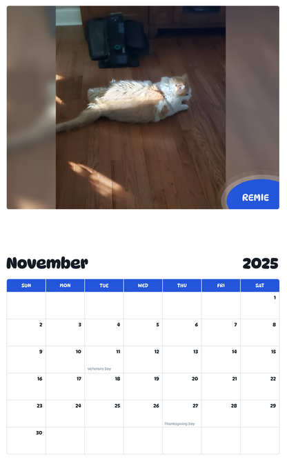 July 2025 - June 2026 Remie - Pawidols Pet Calendar