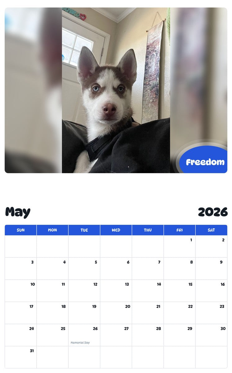 2026 - 2027 Freedom - Pawidols Pet Calendar