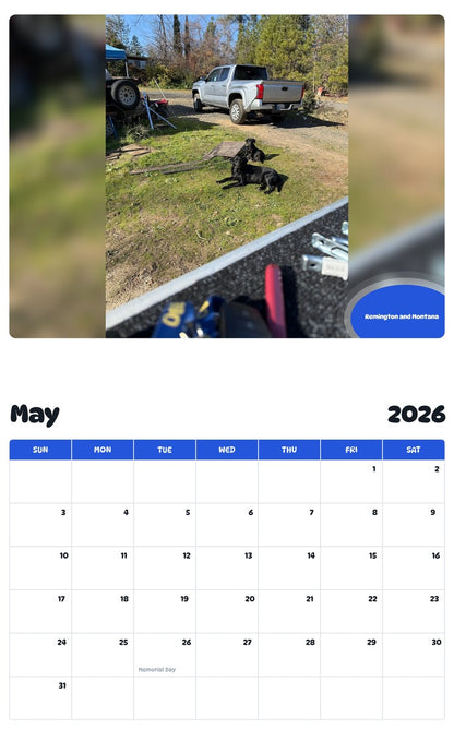 2026 - 2027 Remington and Montana - Pawidols Pet Calendar