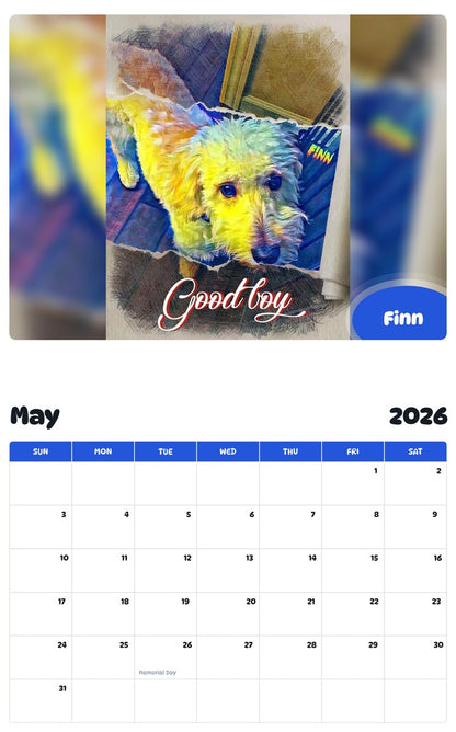 2026 - 2027 Finn - Pawidols Pet Calendar