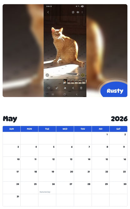 2026 - 2027 Rusty - Pawidols Pet Calendar