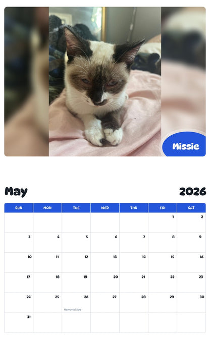 2026 - 2027 Missie - Pawidols Pet Calendar