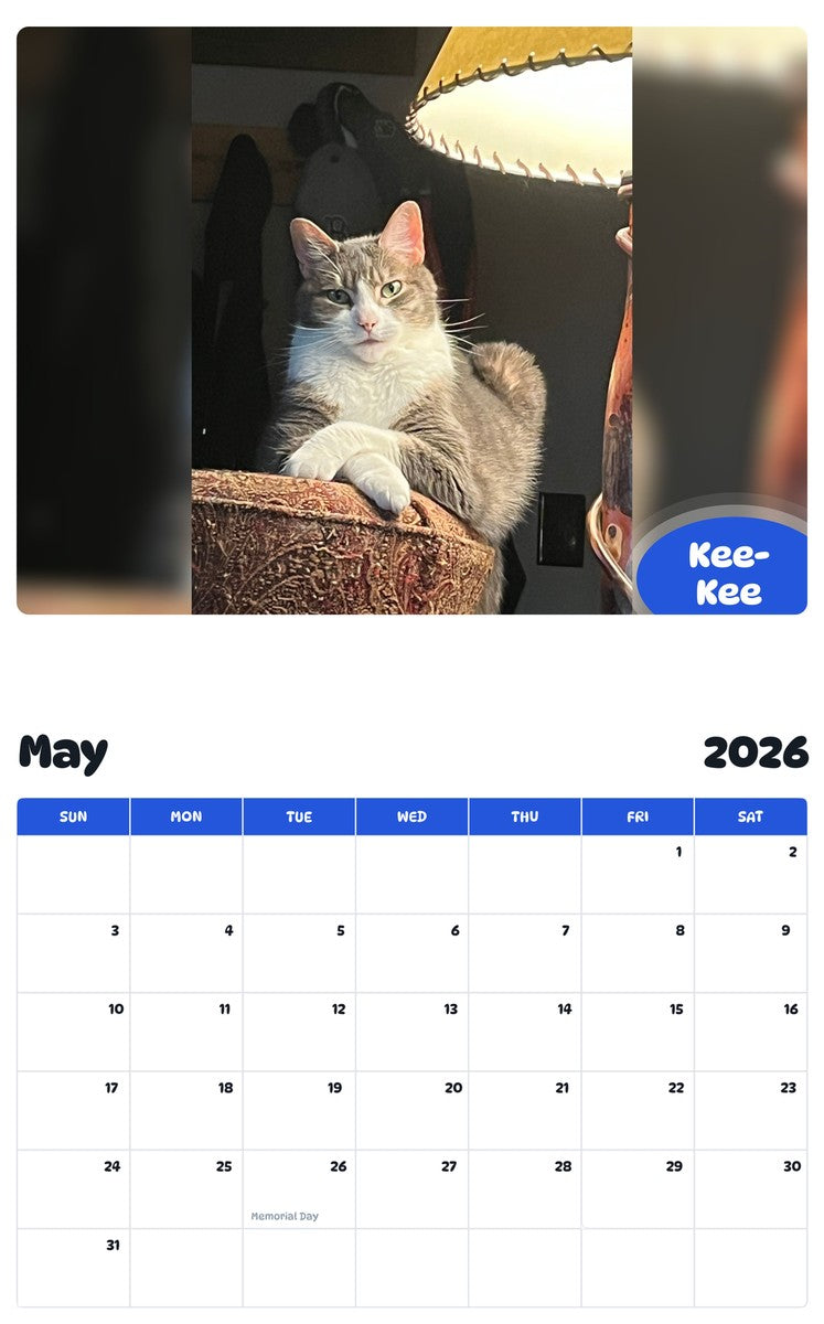 2026 - 2027 Kee-Kee - Pawidols Pet Calendar