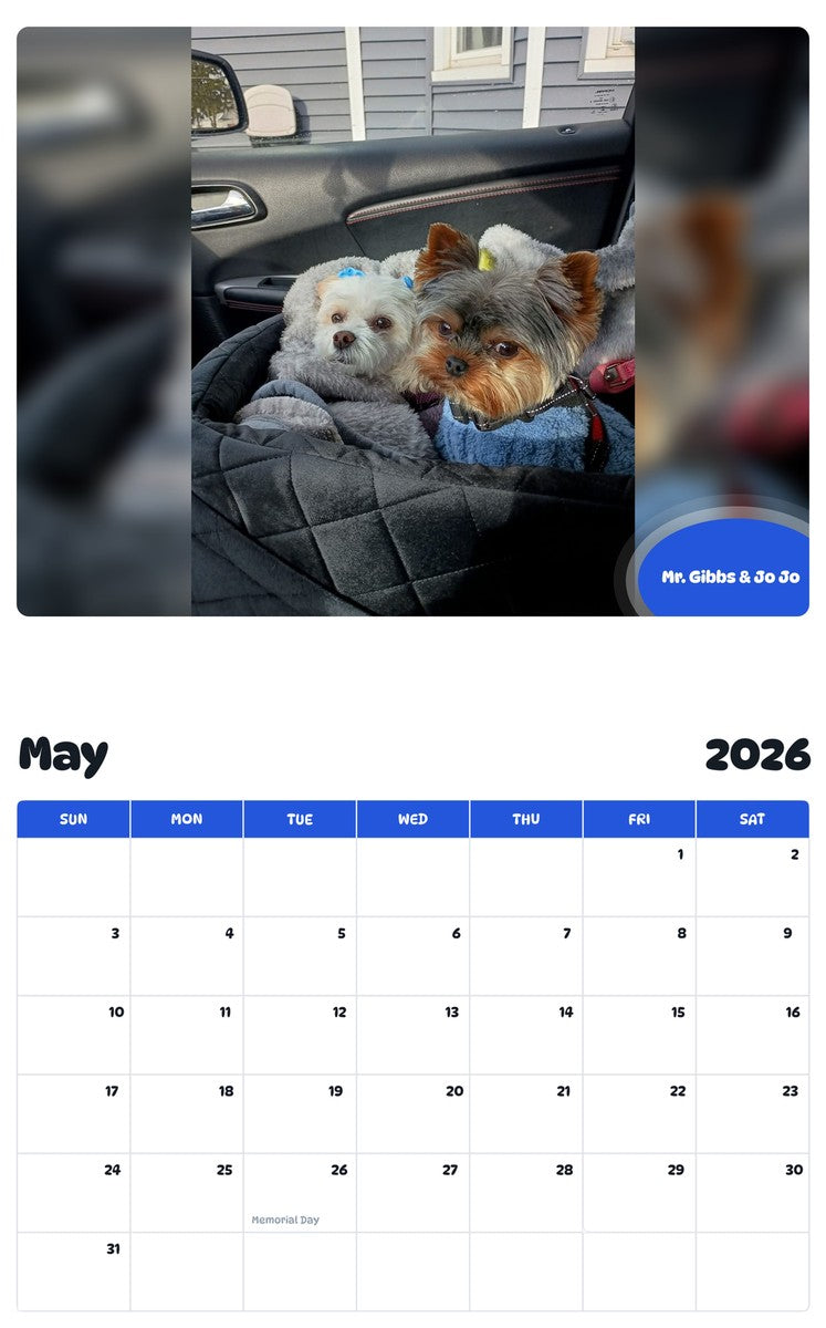 2026 - 2027 Mr. Gibbs & Jo Jo - Pawidols Pet Calendar