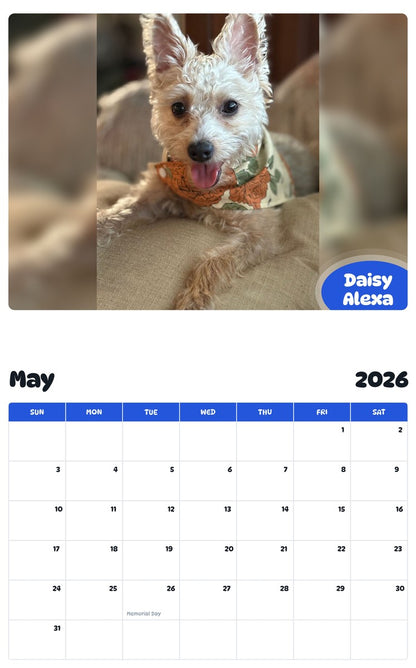 2026 - 2027 Daisy Alexa - Pawidols Pet Calendar