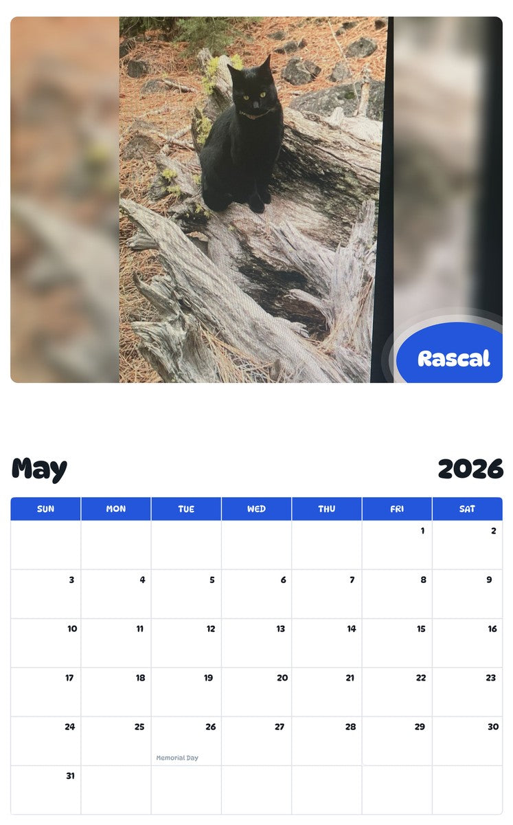 2026 - 2027 Rascal - Pawidols Pet Calendar