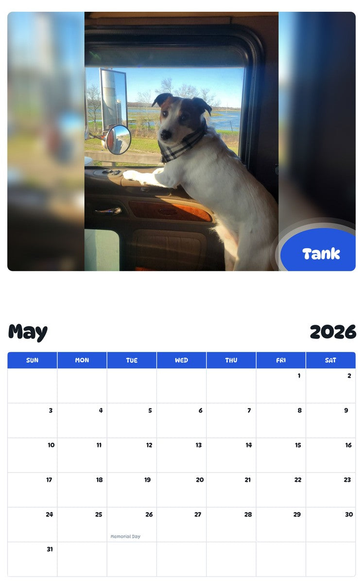 2026 - 2027 Tank - Pawidols Pet Calendar