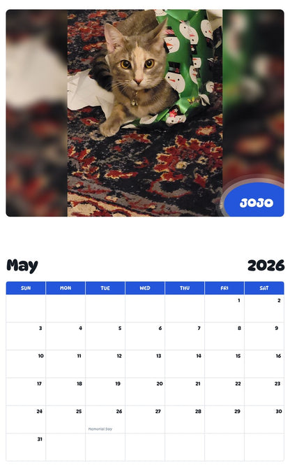2026 - 2027 JOJO - Pawidols Pet Calendar