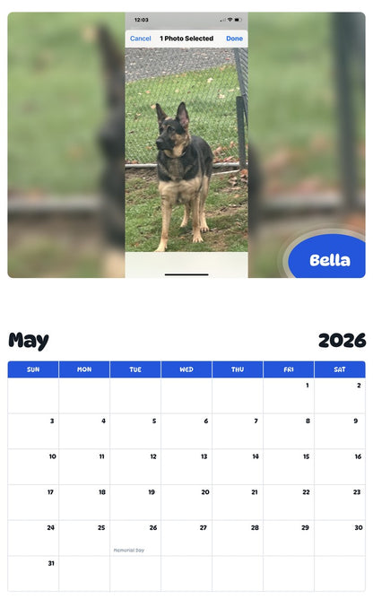2026 - 2027 Bella - Pawidols Pet Calendar