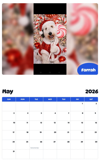 2026 - 2027 Farrah - Pawidols Pet Calendar