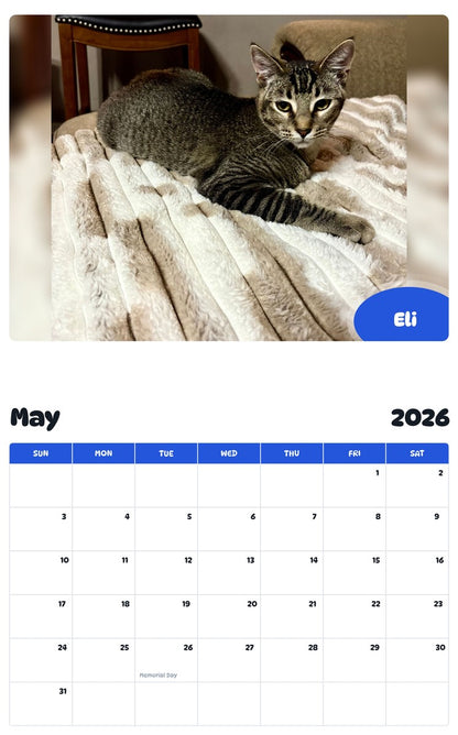 2026 - 2027 Eli - Pawidols Pet Calendar