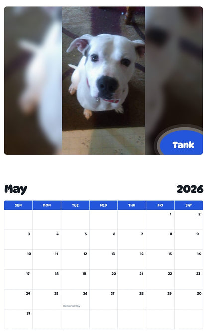 2026 - 2027 Tank - Pawidols Pet Calendar