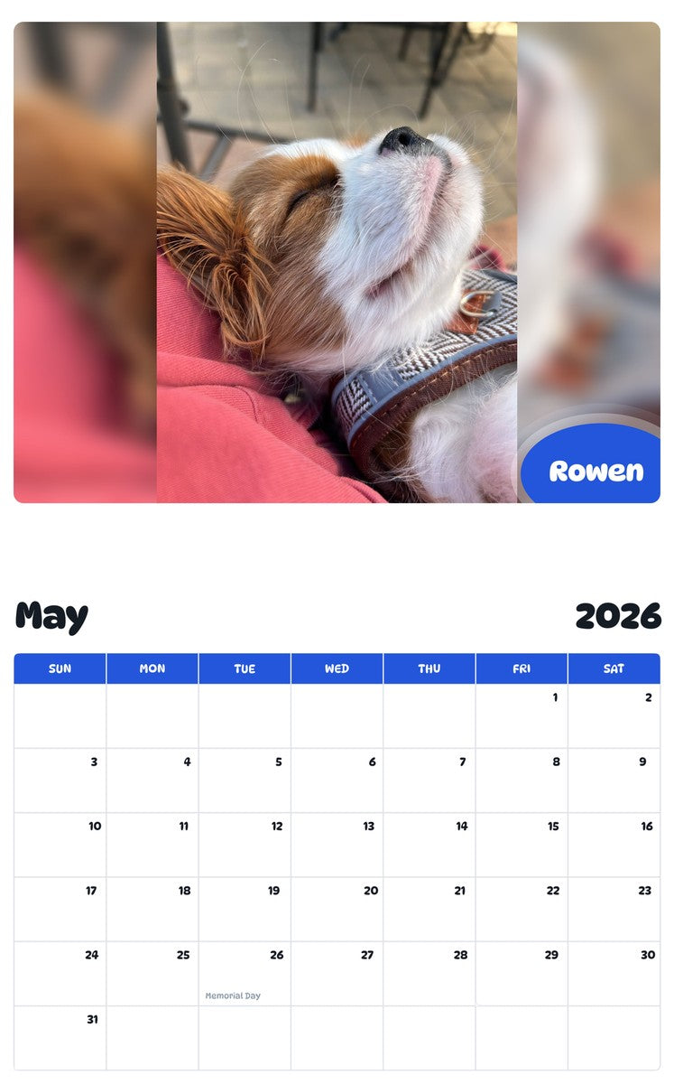 2026 - 2027 Rowen - Pawidols Pet Calendar