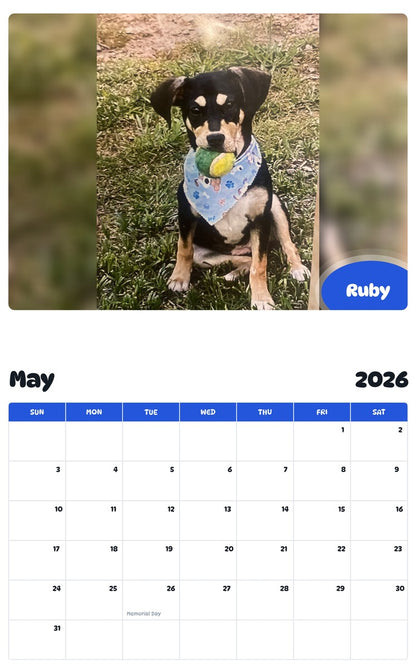 2026 - 2027 Ruby - Pawidols Pet Calendar