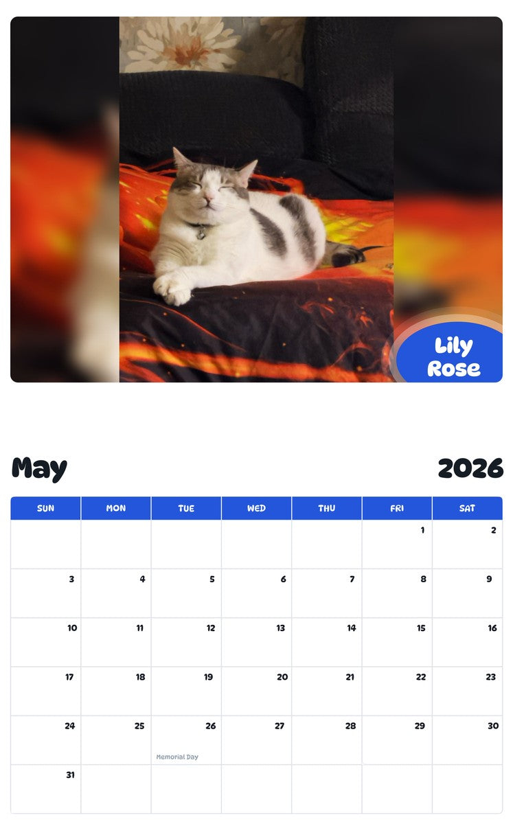 2026 - 2027 Lily Rose - Pawidols Pet Calendar