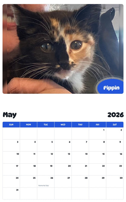2026 - 2027 Pippin - Pawidols Pet Calendar