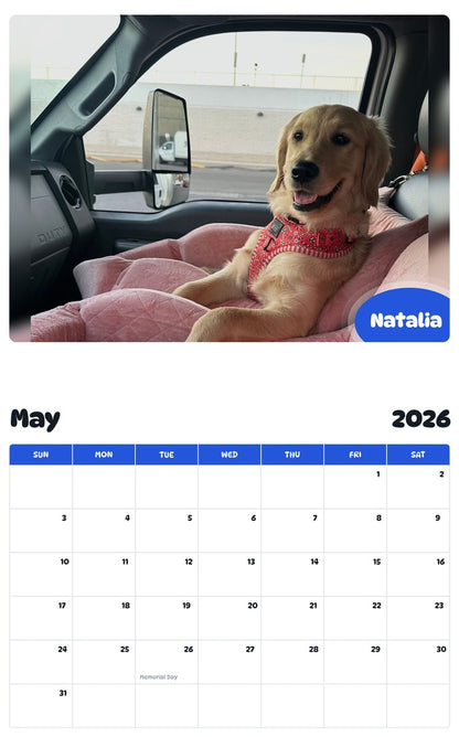 2026 - 2027 Natalia - Pawidols Pet Calendar