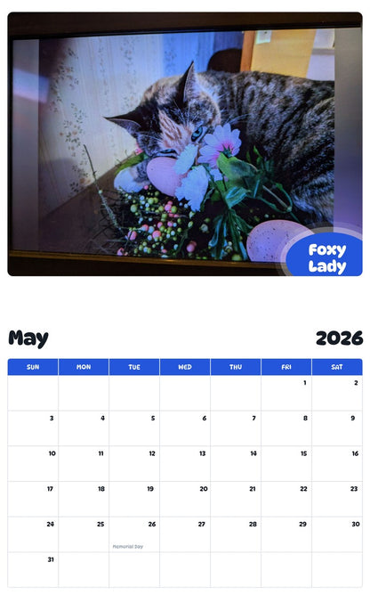 2026 - 2027 Foxy Lady - Pawidols Pet Calendar