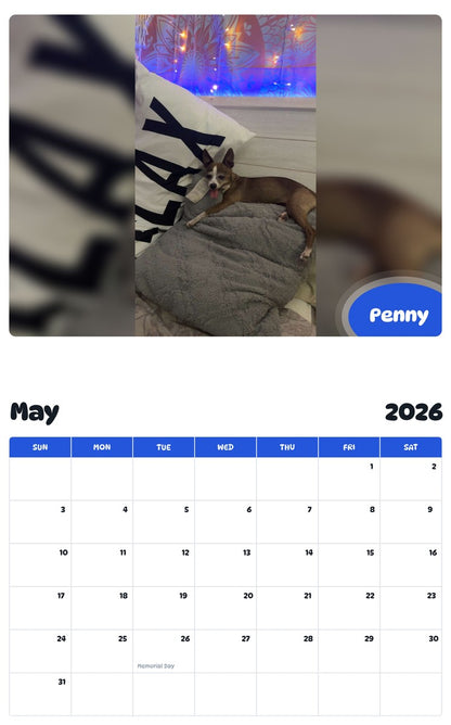 2026 - 2027 Penny - Pawidols Pet Calendar