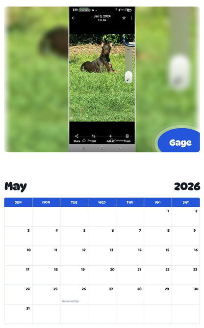2026 - 2027 Gage - Pawidols Pet Calendar
