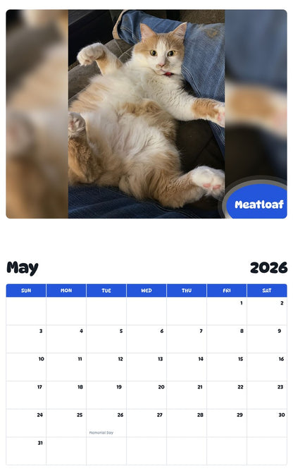 2026 - 2027 Meatloaf - Pawidols Pet Calendar