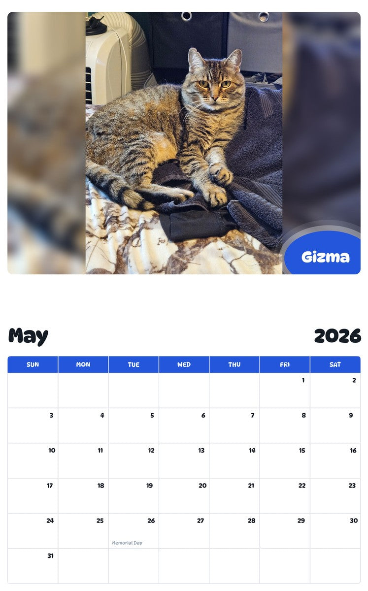 2026 - 2027 Gizma - Pawidols Pet Calendar