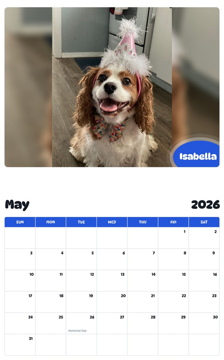 2026 - 2027 Isabella - Pawidols Pet Calendar