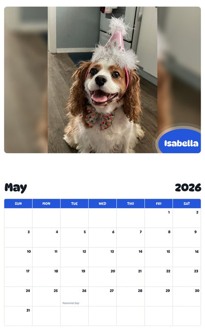 2026 - 2027 Isabella - Pawidols Pet Calendar