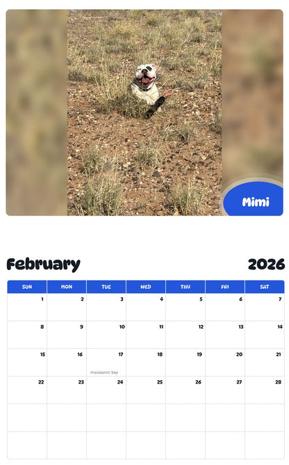 October 2025 - September 2026 Mimi - Pawidols Pet Calendar
