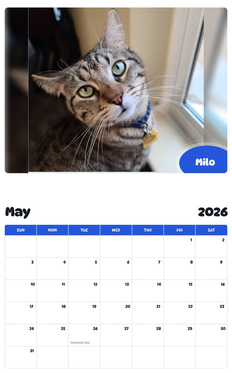 2026 - 2027 Milo - Pawidols Pet Calendar