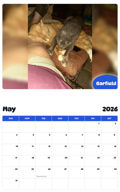 2026 - 2027 Garfield - Pawidols Pet Calendar