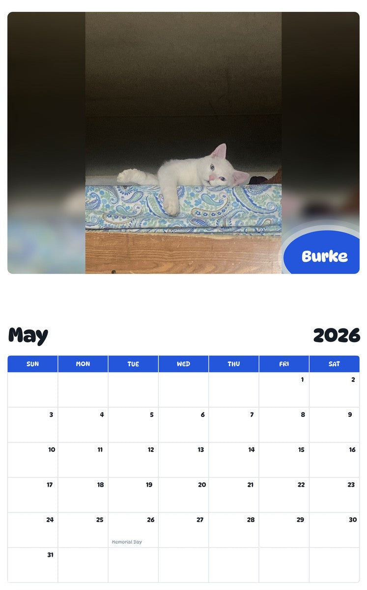 2026 - 2027 Burke - Pawidols Pet Calendar