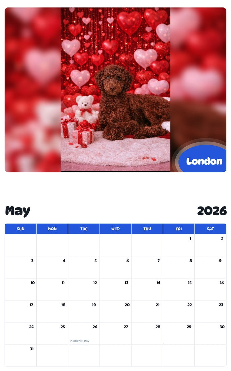 2026 - 2027 London - Pawidols Pet Calendar