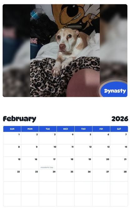 October 2025 - September 2026 Dynasty - Pawidols Pet Calendar
