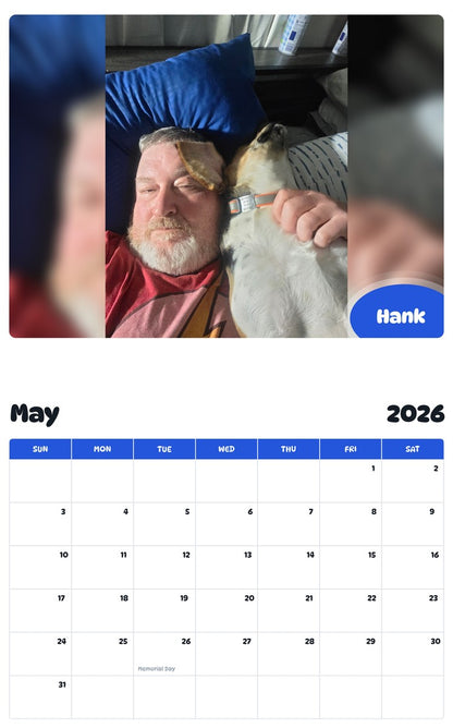2026 - 2027 Hank - Pawidols Pet Calendar
