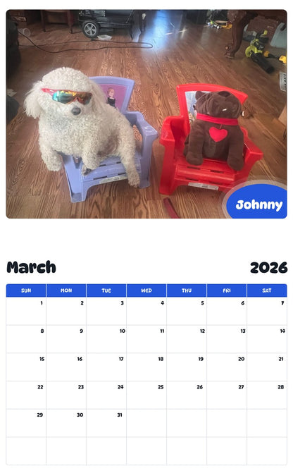 November 2025 - October 2026 Johnny - Pawidols Pet Calendar