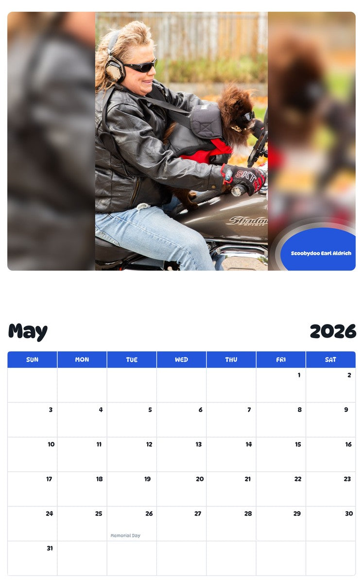 2026 - 2027 Scoobydoo Earl Aldrich - Pawidols Pet Calendar