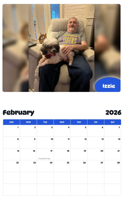 October 2025 - September 2026 Izzie - Pawidols Pet Calendar