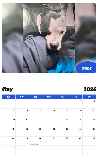 2026 - 2027 Thor - Pawidols Pet Calendar