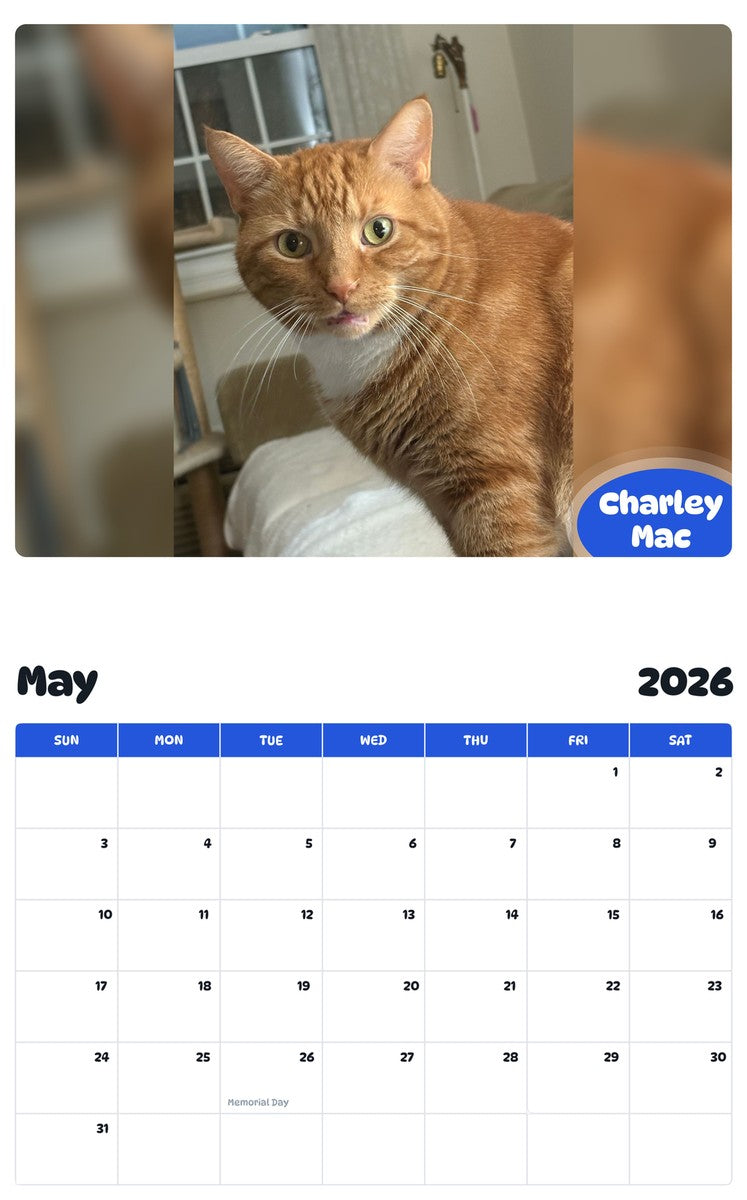 2026 - 2027 Charley Mac - Pawidols Pet Calendar
