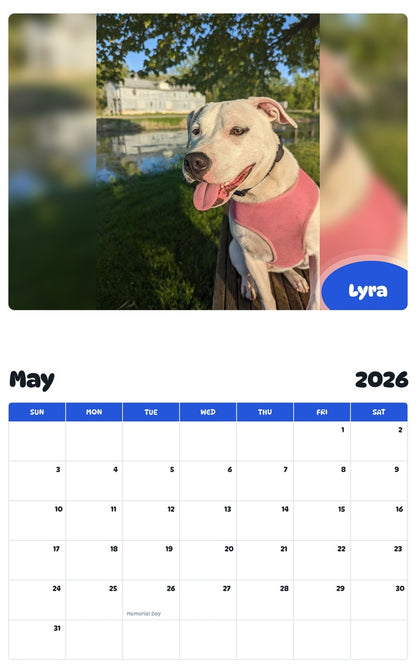 2026 - 2027 Lyra - Pawidols Pet Calendar